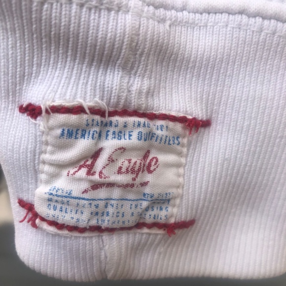 American eagle 77 large white 100% cotton vintage hoody - Picture 5 of 15